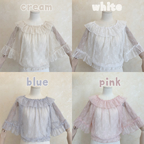 Cute teenage girl transparent with small flying sleeves lace mesh yarn to hit bottom.