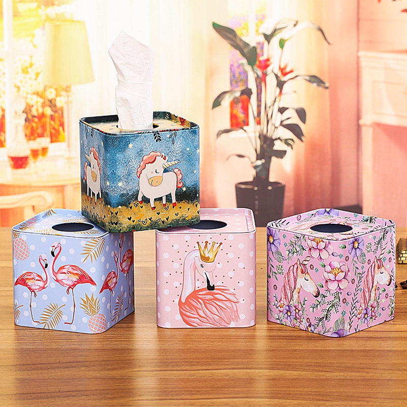 Drum Toilet Paper Towels Tissue Box Nordic Style Home Cute Cartoon Creativity Living Room Round David Letdown box Desktop Toilet Paper Box