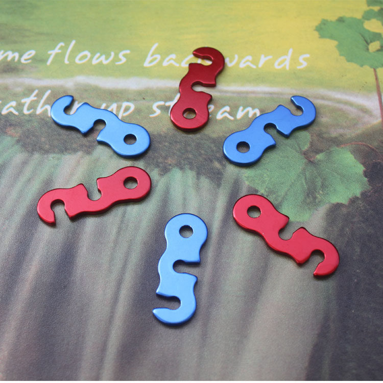 Tent accessories Aluminum alloy umbrella rope snap Tent rope accessories Wind rope snap Three-eye open rope snap Small