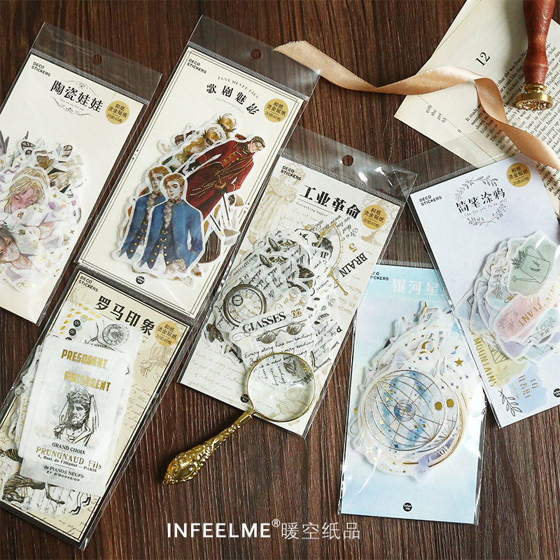 Infeel me opera Phantom bronzed gold large sticker packs retro character stars stars DIY handbills decorations and paper stickers