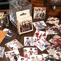 Mo ink box stickers modern girl retro poster character hand account diary decoration self-adhesive stickers