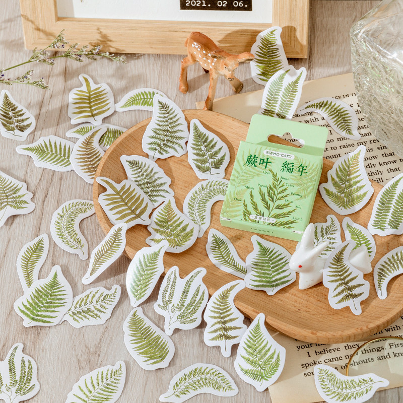 Strangling Ink Cartridges Mount Stickers Fern Leaf Chronicling Fresh Branches Leaves Botanical handbooks Diary Decoration adhesive closure sticker