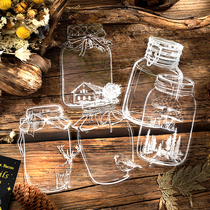 BY NACOO white ink PET sticker package Sen dishes minimal glass bottle DIY transparent bookmark