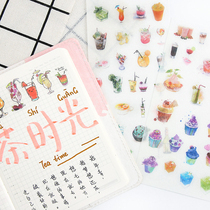 Creative flat Zhang and paper stickers for afternoon tea time Delicious Milk Tea Cold Drink Dessert DIY Handbill Decoration Sticker