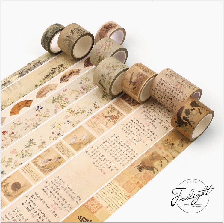 Twilight ancient style Washi tape Chinese classical famous paintings Calligraphy and calligraphy DIY hand account decorative tape