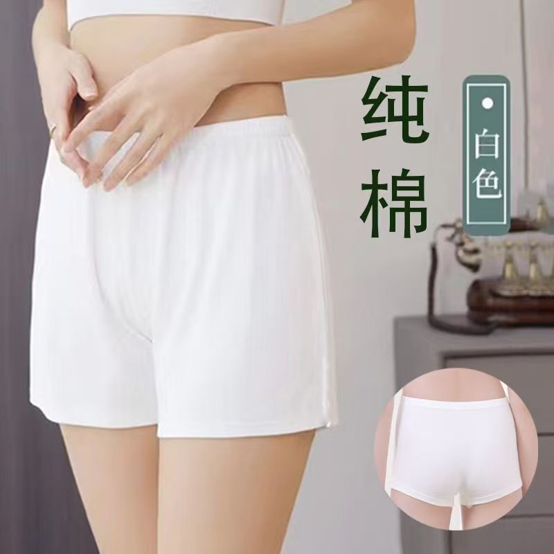 Women's Boxer Briefs, Pure White, 100% Cotton, Loose Fit for Mothers, High-Waisted, Plus Size, All-Cotton, Breathable Shorts