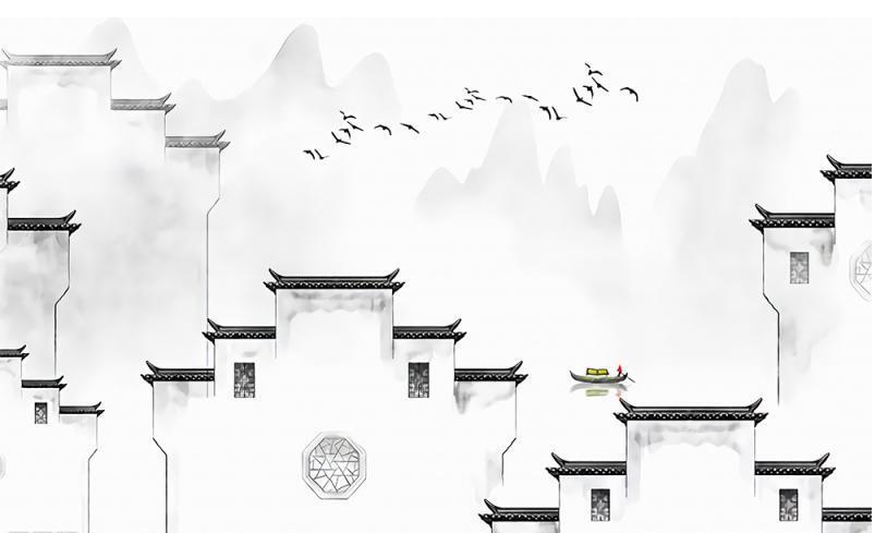 水墨江南山水画背