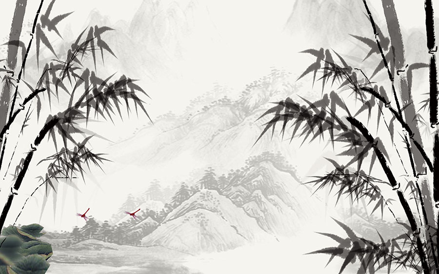 水墨竹中国风时尚