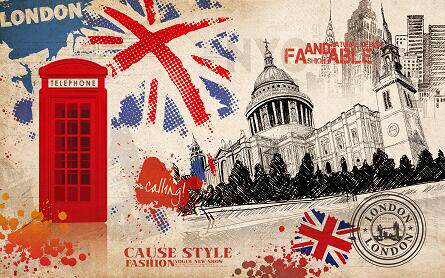 英伦工装电话亭背