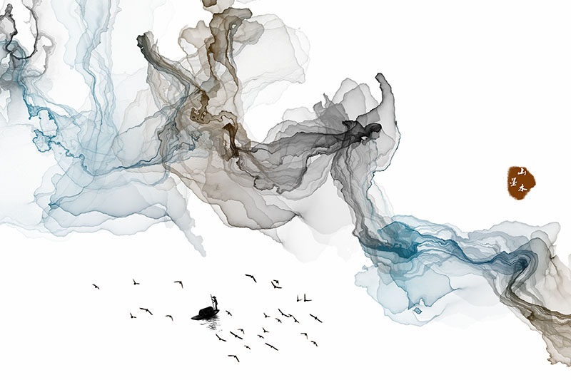 背景墙现代简约飘