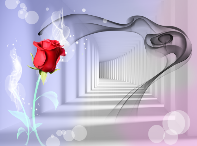 3D空间玫瑰花 