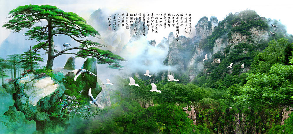 新中式背景墙自然