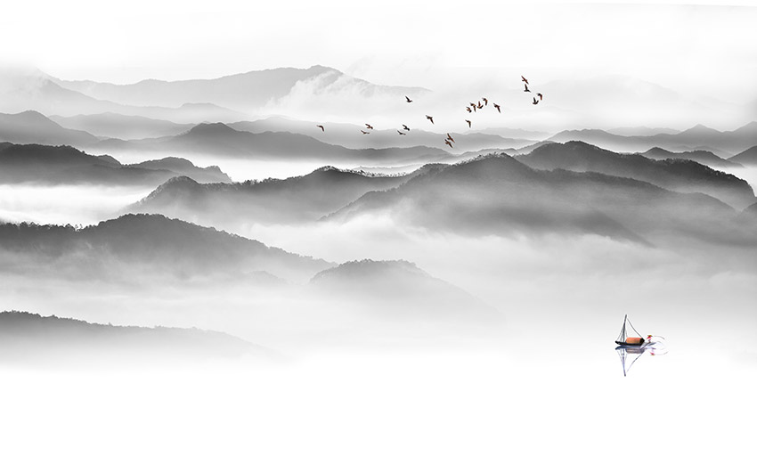 新中式水墨山水背