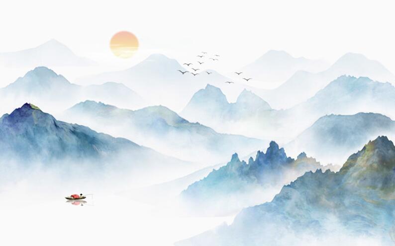 新中式水墨山水手