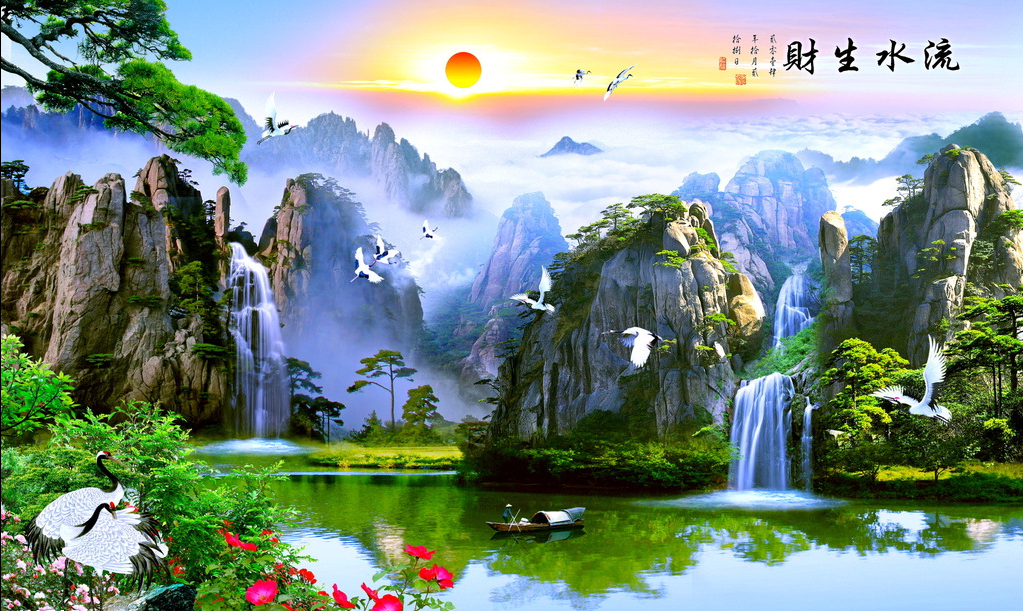 中式风景山水影视