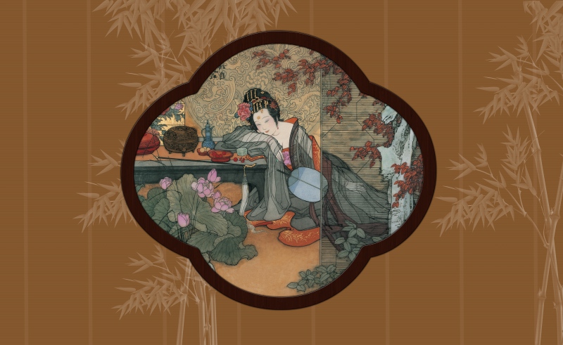 新中式竹子窗格美