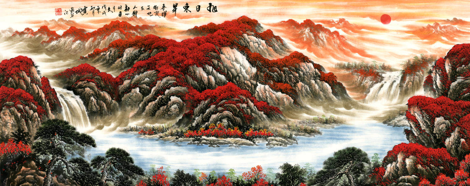 新中式山水背景墙