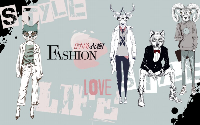 时尚衣橱服装店墙