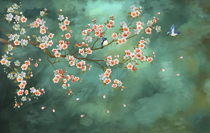 中式复古手绘油画