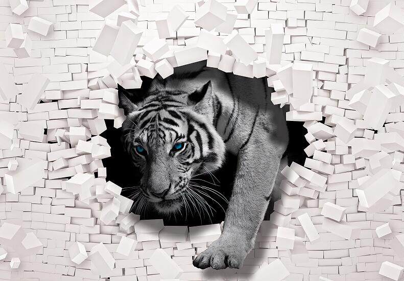 砖墙老虎背景墙砖