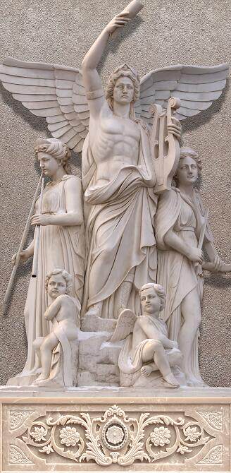 欧洲人物雕像背景