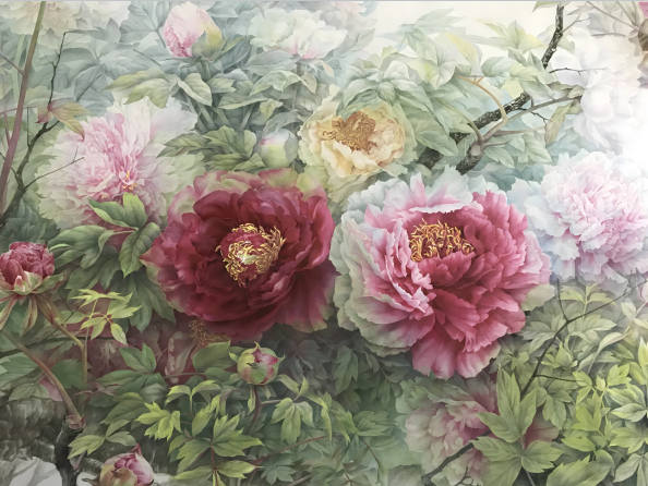 背景墙田园国画牡