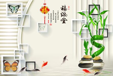 福满堂软包方框竹