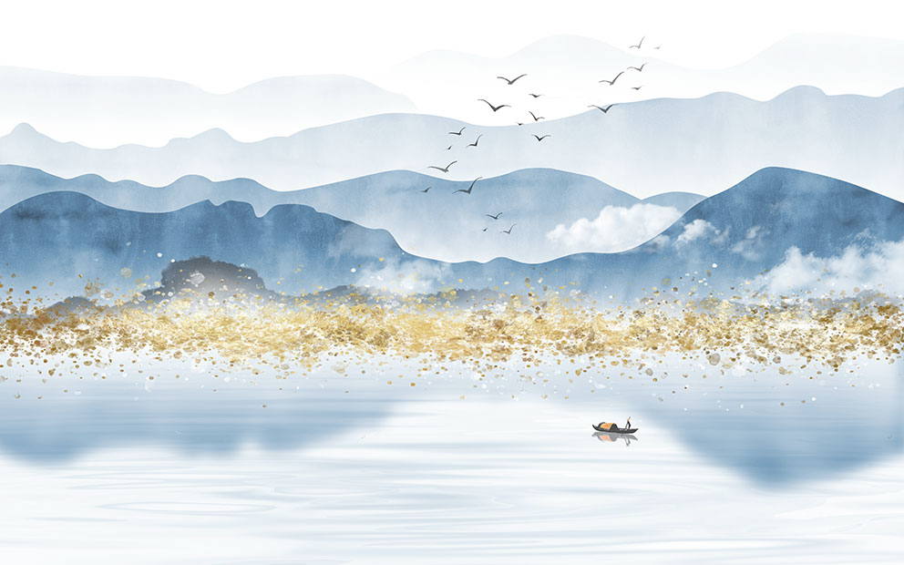 新中式水墨山水背
