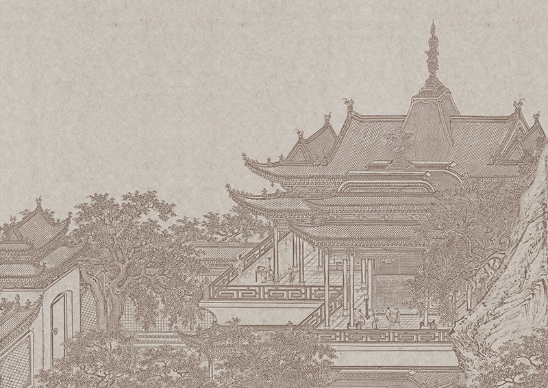 背景墙新中式阁楼