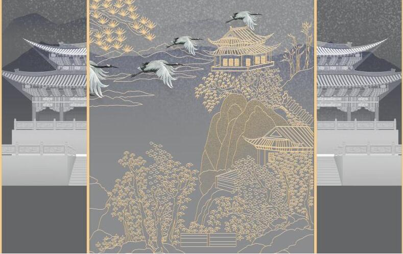高级中式背景 飞