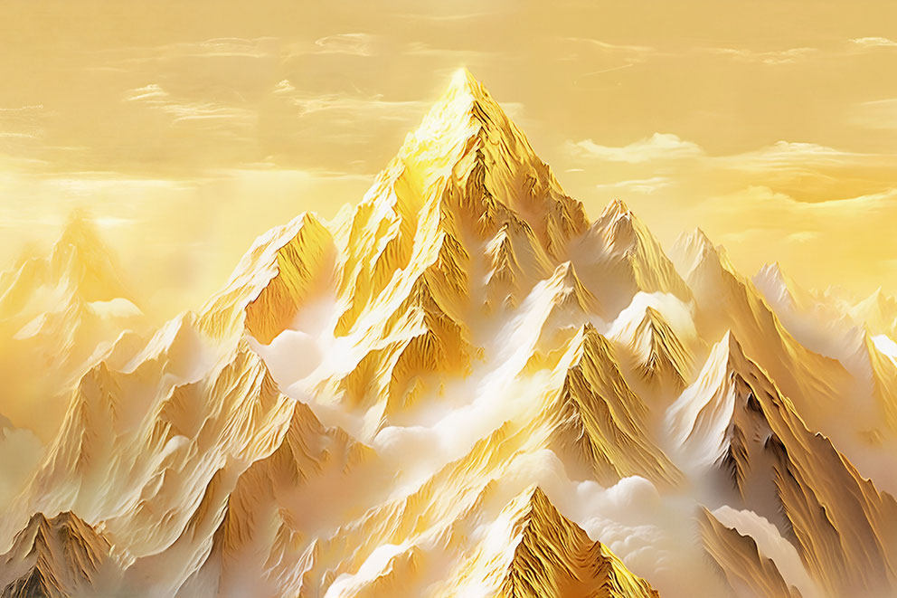 现代简约油画日照