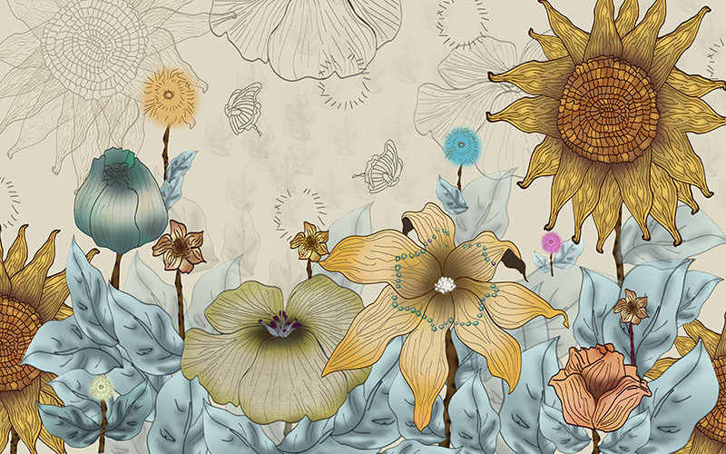 现代简约背景墙田