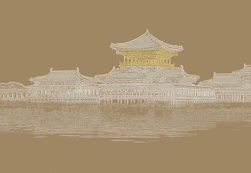 背景墙新中式阁楼