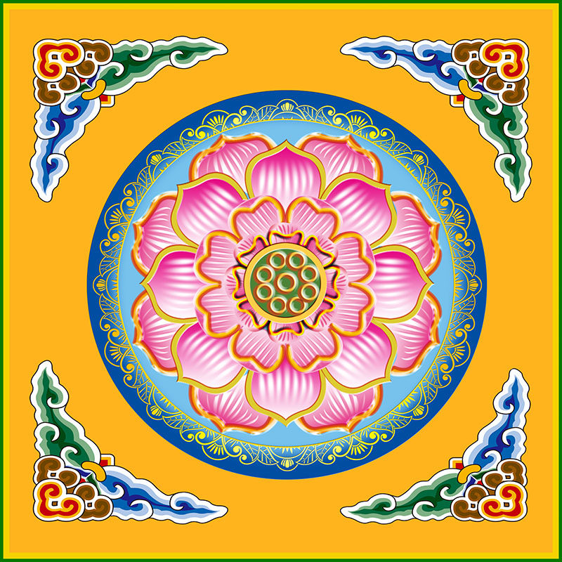 佛堂吊顶壁画莲花