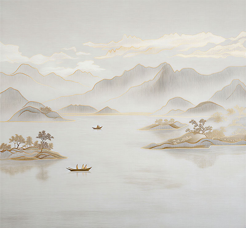 新中式山水背景墙