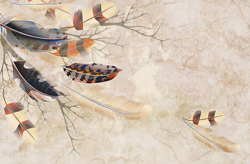 现代简约背景墙羽