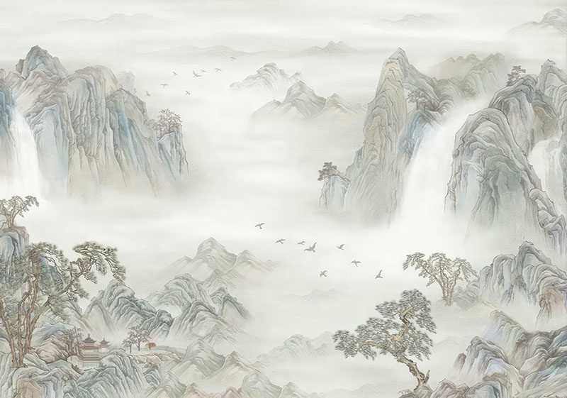 新中式背景墙浅色