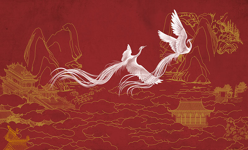 新中式背景墙金色