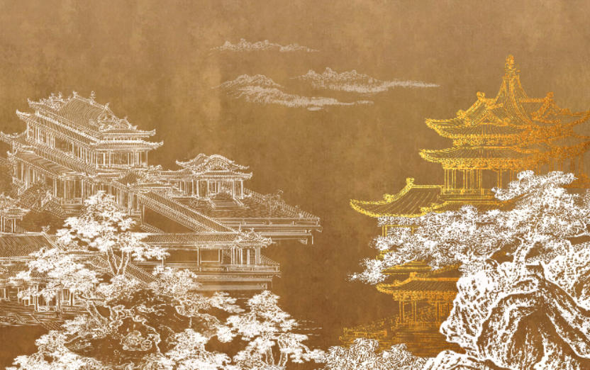 新中式阁楼背景墙