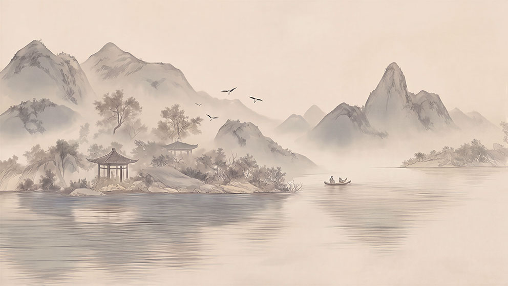 新中式水墨山水背