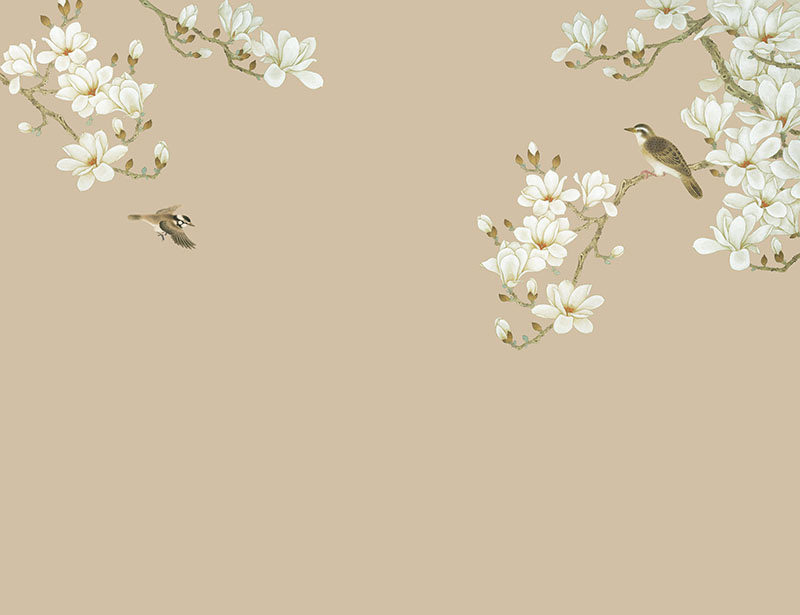 背景墙新中式白色