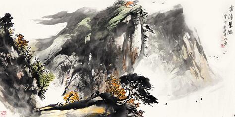 中国风水墨风山水