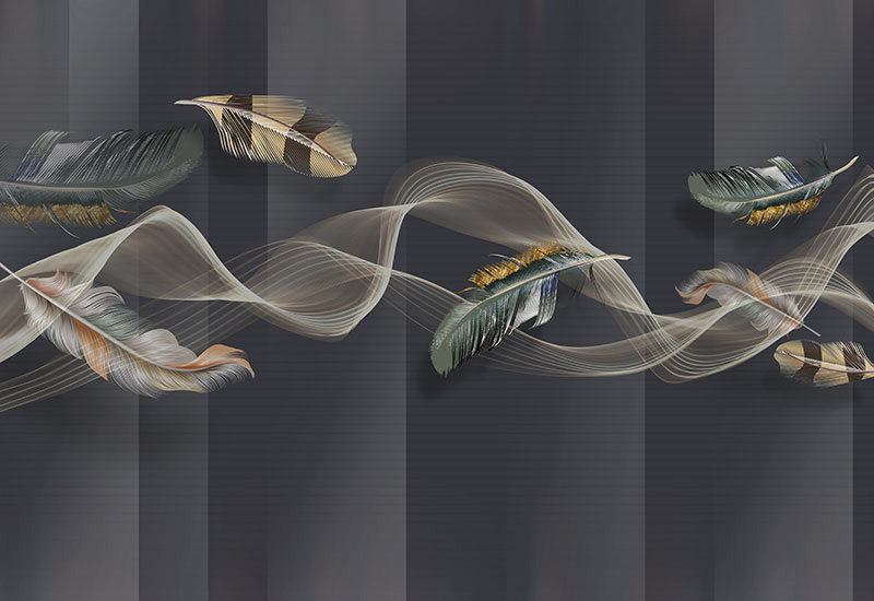 现代简约背景墙羽