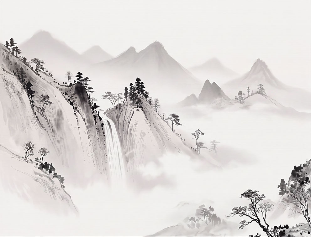 新中式水墨山水背