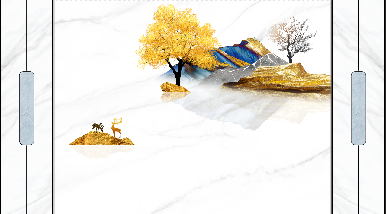 现代简约格栅大理