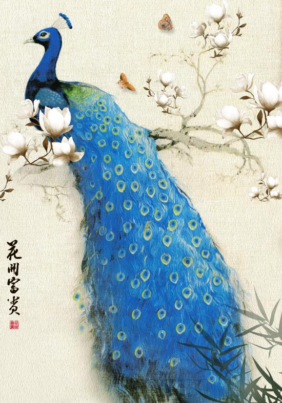 现代简约孔雀玄关