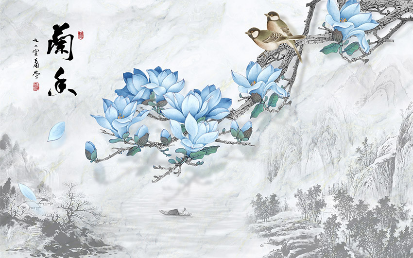 不分层新中式手绘