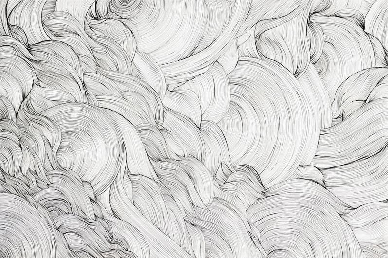 手绘抽象海浪线条