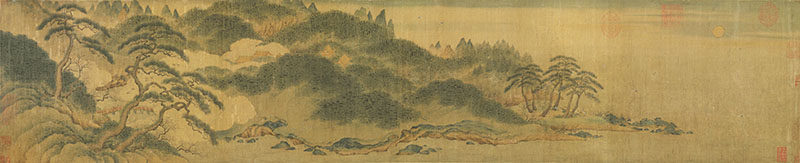 新中式背景墙古画