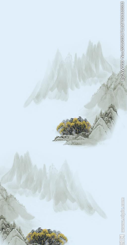 山水 水墨山水 